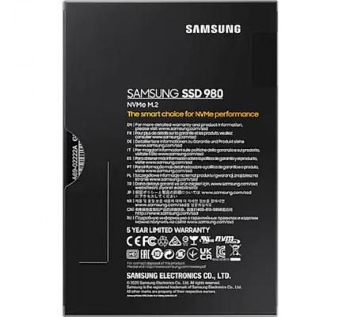 Samsung Накопичувач SSD M.2 2280 1TB 980 series Samsung (MZ-V8V1T0BW)