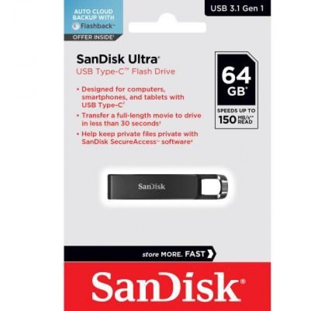 SanDisk USB флеш накопичувач SanDisk 64GB Ultra Type-C (SDCZ460-064G-G46)