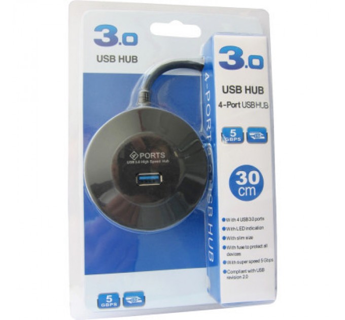 Maiwo Концентратор Maiwo USB Type-A to 4х USB3.0 30cm (KH304-A)