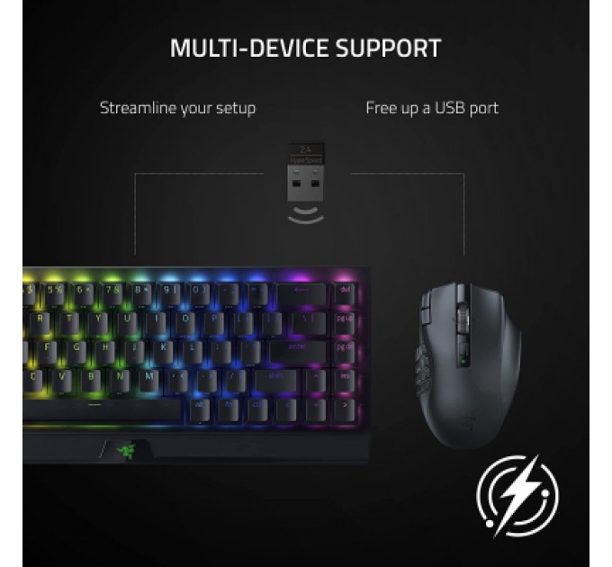 Razer Мишка Razer Naga V2 Hyperspeed Wireless Black (RZ01-03600100-R3G1)