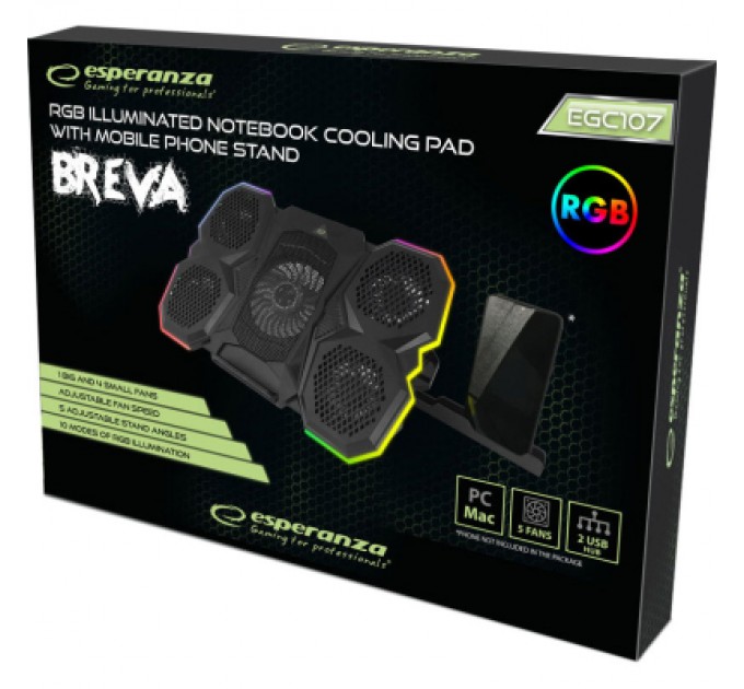 Esperanza Підставка до ноутбука Esperanza EGC107 with RGB Breva + mobile stand (EGC107)