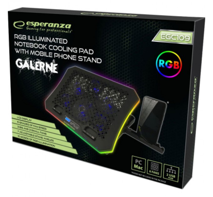 Esperanza Підставка до ноутбука Esperanza EGC109 with RGB Galerne + mobile stand (EGC109)