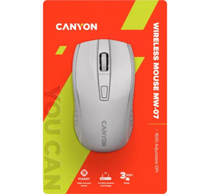 Canyon Мишка Canyon MW-7 Wireless White (CNE-CMSW07W)
