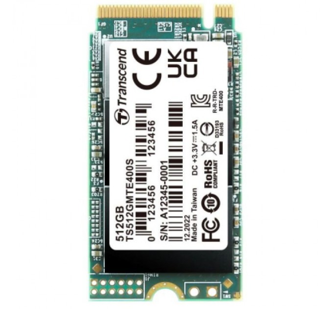 Transcend Накопичувач SSD M.2 2242 512GB Transcend (TS512GMTE400S)
