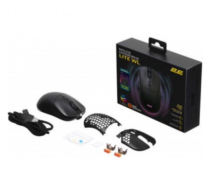 2E Мишка 2E Gaming HyperDrive Lite RGB Wireless/USB Black (2E-MGHDL-WL-BK)
