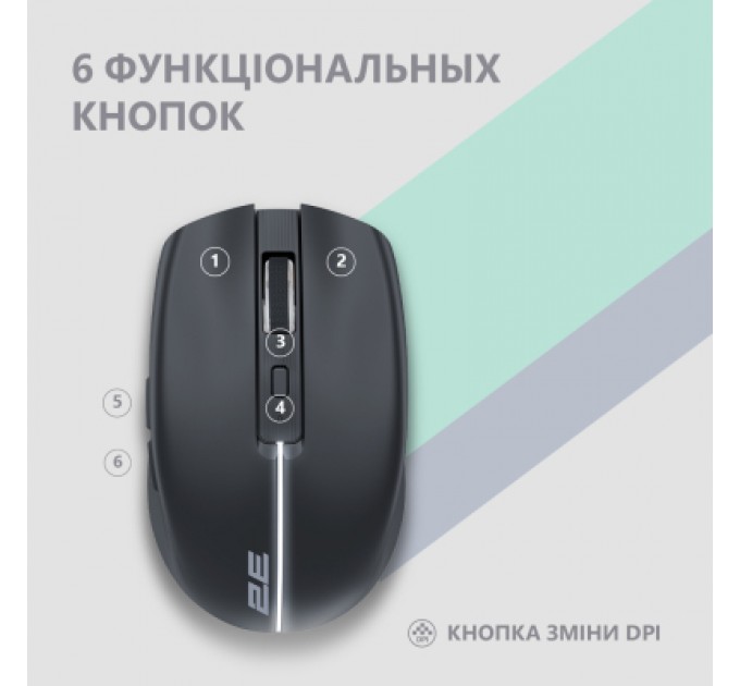 2E Мишка 2E MF270 Silent Rechargeable Wireless Black (2E-MF270WBK)