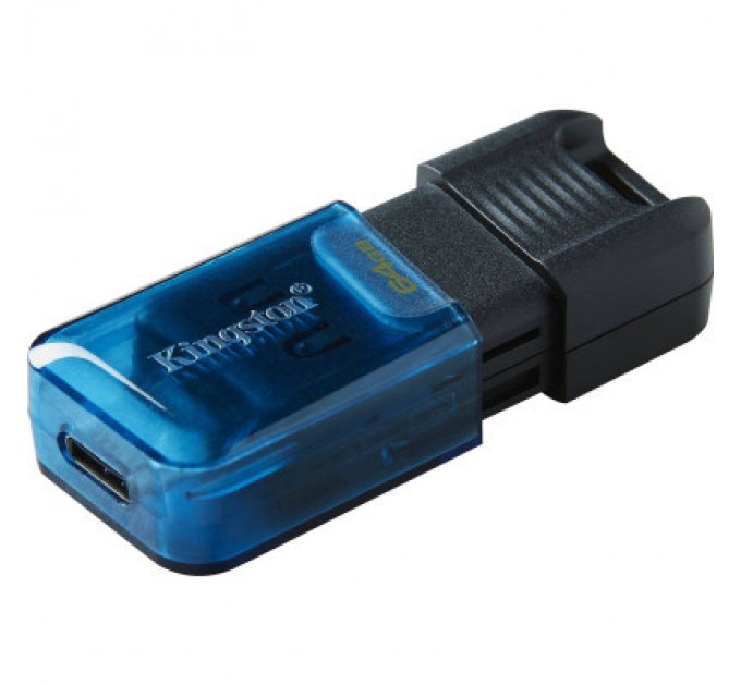 Kingston USB флеш накопичувач Kingston 64GB DataTraveler 80 M USB-C 3.2 Blue/Black (DT80M/64GB)