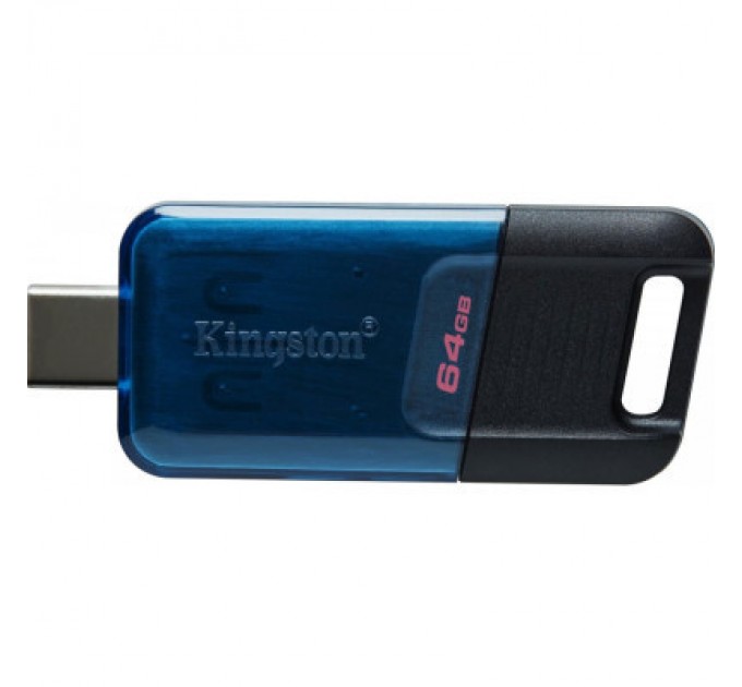 Kingston USB флеш накопичувач Kingston 64GB DataTraveler 80 M USB-C 3.2 Blue/Black (DT80M/64GB)