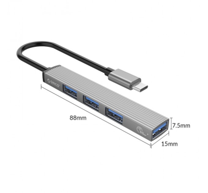Orico Концентратор Orico Type-C to USB3.0, 3xUSB2.0 (AH-13-GY-BP) (CA913534)