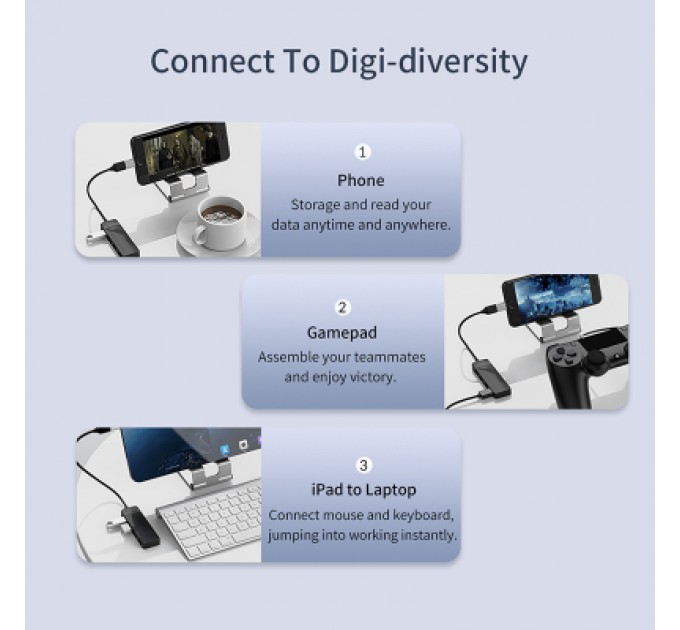 Orico Концентратор Orico USB 2.0 4 ports (FL02-WH-BP) (CA913527)