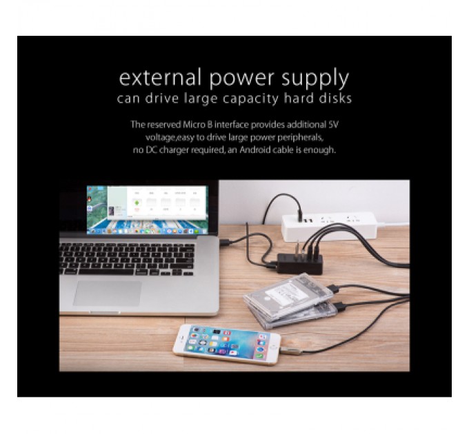 Orico Концентратор Orico USB 3.0 4 ports (W5P-U3-100-BK-PR) (CA911264)