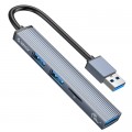 Orico Концентратор Orico USB-A to USB3.0, 2xUSB2.0, TF (AH-A12F-GY-BP) (CA913770)