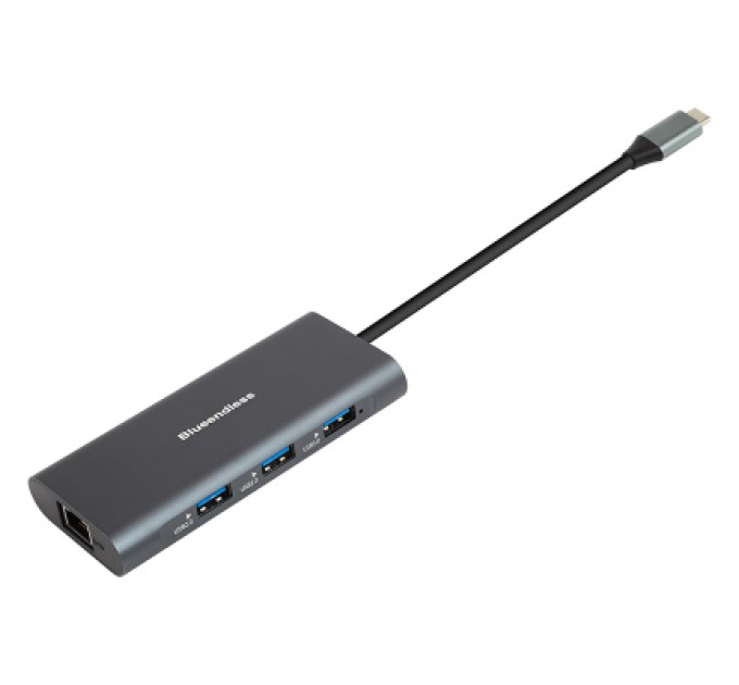 PowerPlant Концентратор PowerPlant USB-C to 2xUSB 3.0, 1xUSB 2.0, 1xType-C (PD), HDMI, SD, RJ45 (CA913497)