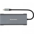 PowerPlant Концентратор PowerPlant USB-C to 2xUSB 3.0, 1xUSB 2.0, 1xType-C (PD), HDMI, SD, RJ45 (CA913497)