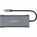 PowerPlant Концентратор PowerPlant USB-C to 2xUSB 3.0, 1xUSB 2.0, 1xType-C (PD), HDMI, SD, RJ45 (CA913497)
