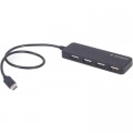 Gembird Концентратор Gembird USB-C 4 ports USB 2.0 black (UHB-CM-U2P4-01)