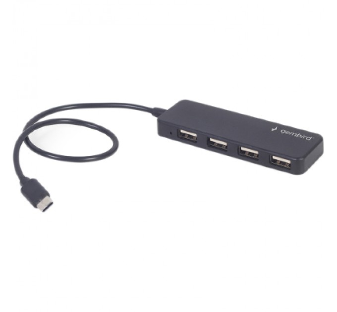 Gembird Концентратор Gembird USB-C 4 ports USB 2.0 black (UHB-CM-U2P4-01)