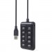 Gembird Концентратор Gembird USB 2.0 10 ports black (UHB-U2P10P-01)