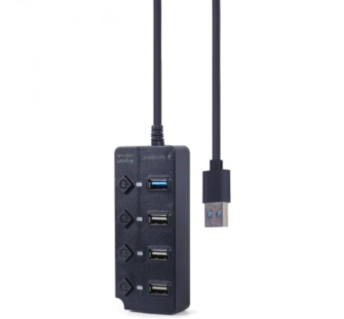 Gembird Концентратор Gembird 4 ports (1xUSB3.1+3xUSB2.0) switch black (UHB-U3P1U2P3P-01)