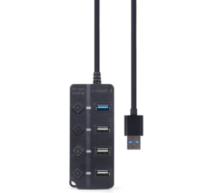 Gembird Концентратор Gembird 4 ports (1xUSB3.1+3xUSB2.0) switch black (UHB-U3P1U2P3P-01)