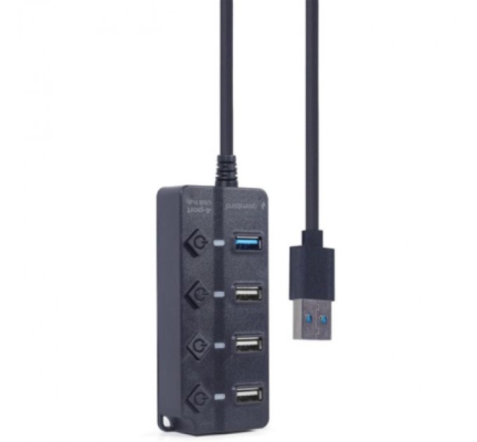 Gembird Концентратор Gembird 4 ports (1xUSB3.1+3xUSB2.0) switch black (UHB-U3P1U2P3P-01)