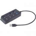Gembird Концентратор Gembird 4 ports (1xUSB3.1+3xUSB2.0) switch black (UHB-U3P1U2P3P-01)