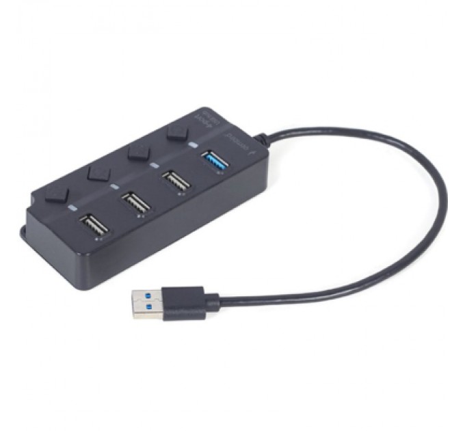 Gembird Концентратор Gembird 4 ports (1xUSB3.1+3xUSB2.0) switch black (UHB-U3P1U2P3P-01)