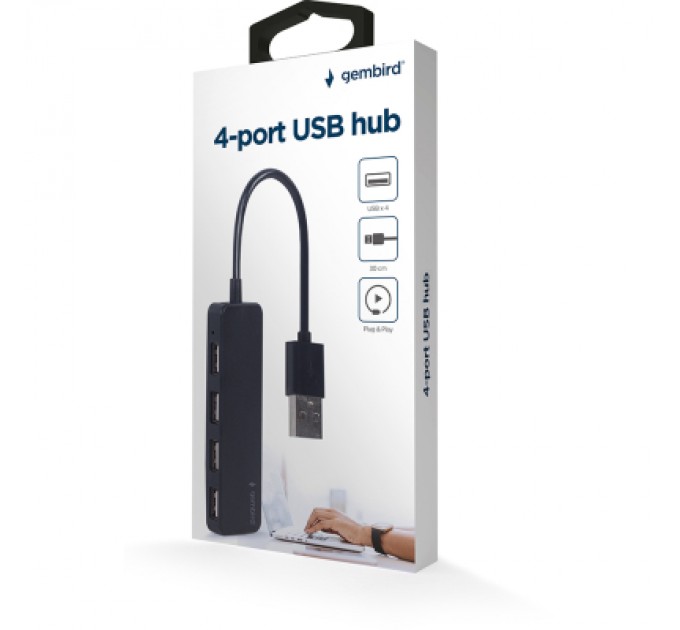 Gembird Концентратор Gembird USB 2.0 4 ports black (UHB-U2P4-06)