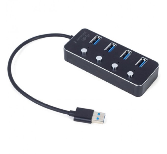 Gembird Концентратор Gembird USB 3.0 4 ports switch black (UHB-U3P4P-01)