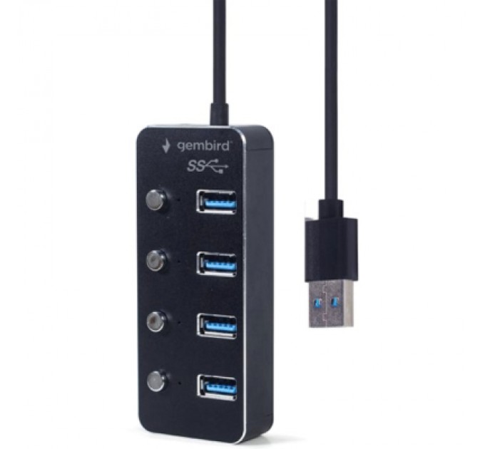 Gembird Концентратор Gembird USB 3.0 4 ports switch black (UHB-U3P4P-01)