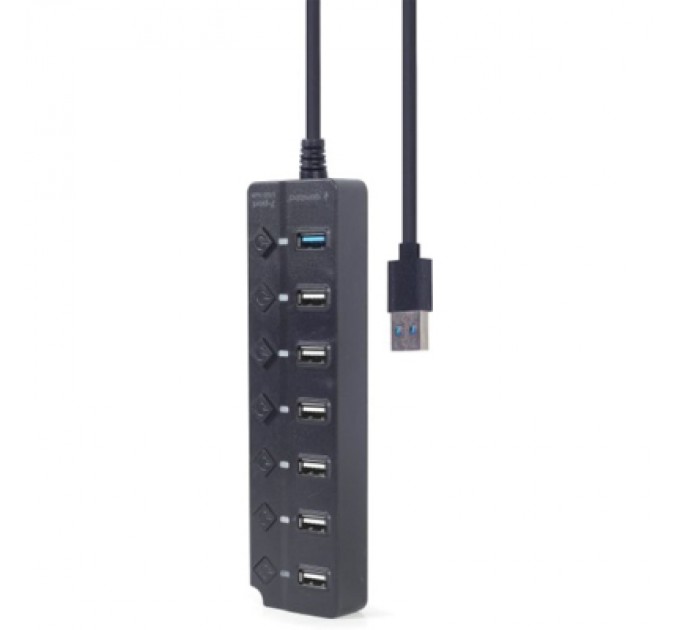 Gembird Концентратор Gembird 7 ports (1xUSB3.1+6xUSB2.0) switch black (UHB-U3P1U2P6P-01)