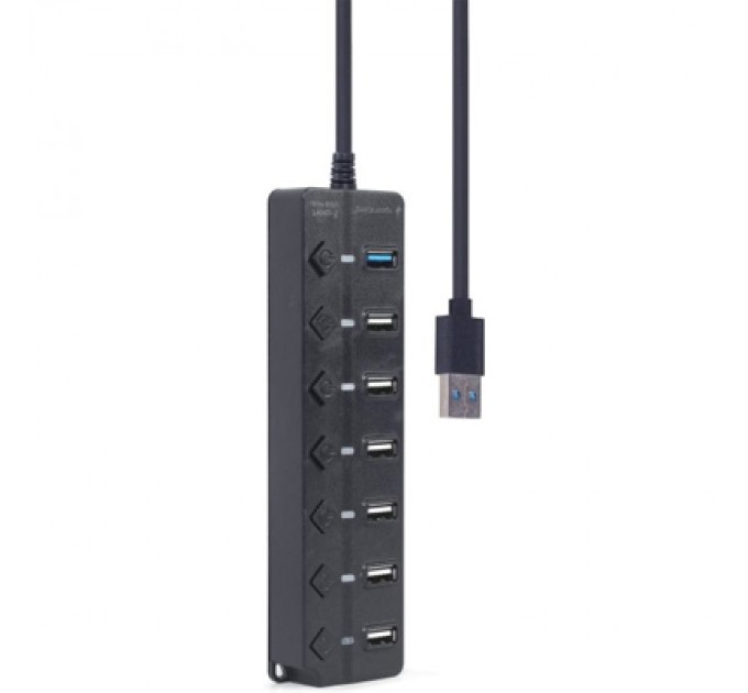 Gembird Концентратор Gembird 7 ports (1xUSB3.1+6xUSB2.0) switch black (UHB-U3P1U2P6P-01)