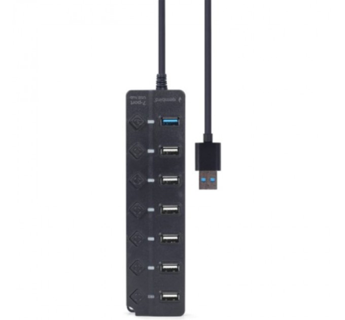 Gembird Концентратор Gembird 7 ports (1xUSB3.1+6xUSB2.0) switch black (UHB-U3P1U2P6P-01)