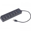 Gembird Концентратор Gembird 7 ports (1xUSB3.1+6xUSB2.0) switch black (UHB-U3P1U2P6P-01)