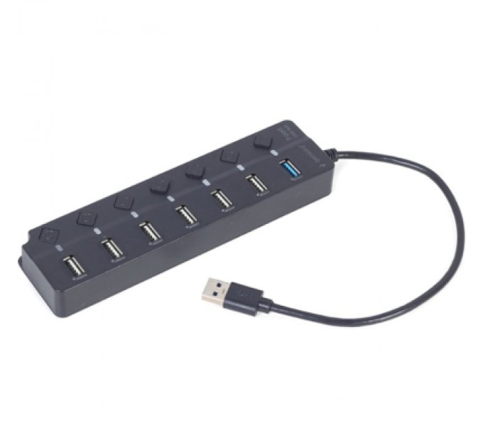 Gembird Концентратор Gembird 7 ports (1xUSB3.1+6xUSB2.0) switch black (UHB-U3P1U2P6P-01)