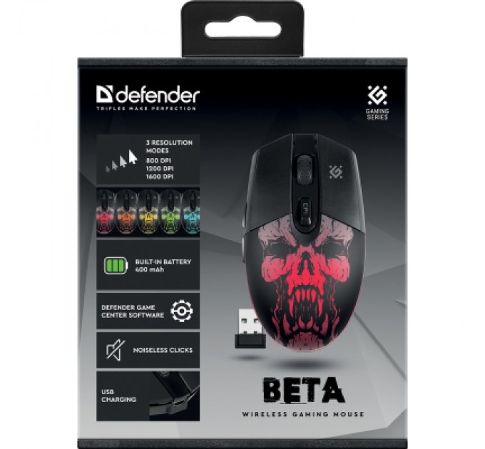 Defender Мишка Defender Beta GM-707L Wireless LED Black (52707)