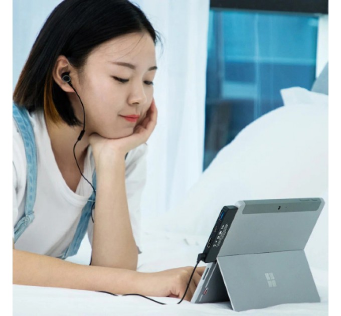 Baseus Концентратор Baseus USB3.1 Type-C+3.5mm toHDMI/USB 3.0/Type-C/3.5mm forSurfaceGo (CAHUB-FT01)