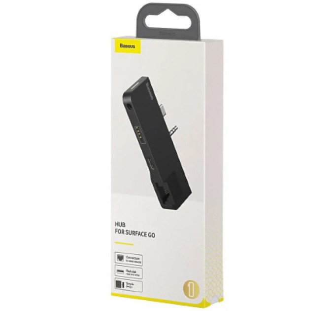 Baseus Концентратор Baseus USB3.1 Type-C+3.5mm toUSB 3.0/RJ45/Type-C/3.5mm forSurfaceGo (CAHUB-FG01)