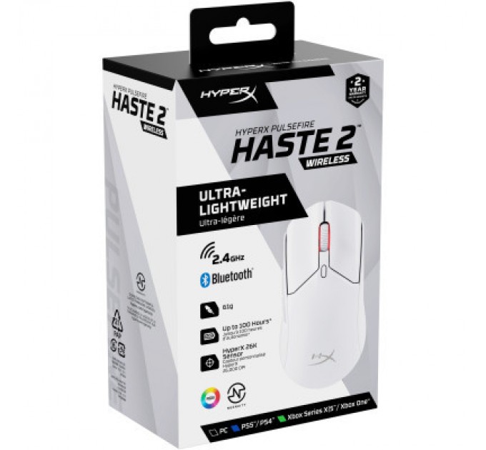 HyperX Мишка HyperX Pulsefire Haste 2 Wireless White (6N0A9AA)