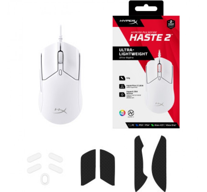 HyperX Мишка HyperX Pulsefire Haste 2 USB White (6N0A8AA)