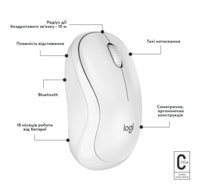 Logitech Мишка Logitech M240 Silent Bluetooth Off-White (910-007120)