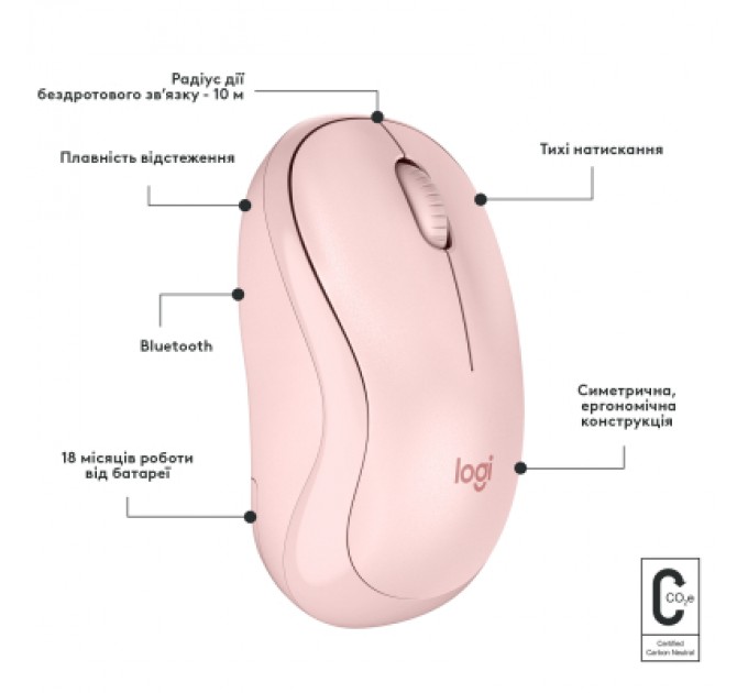 Logitech Мишка Logitech M240 Silent Bluetooth Rose (910-007121)