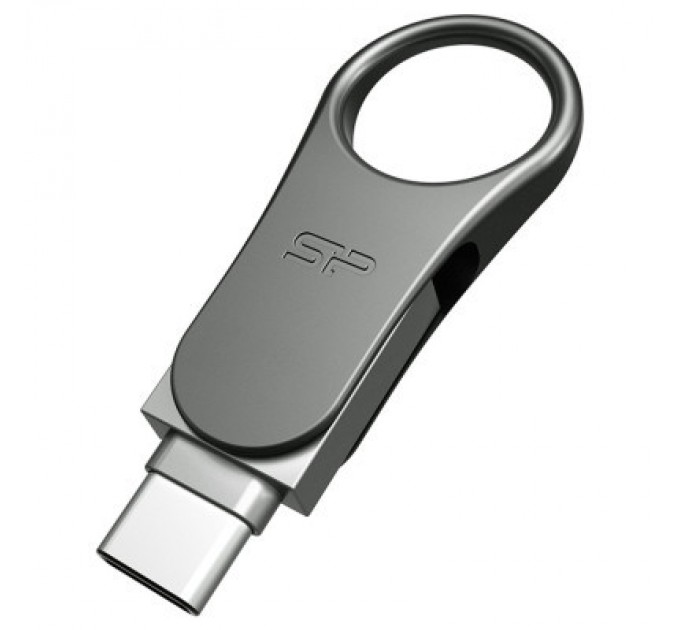 Silicon Power USB флеш накопичувач Silicon Power 128 GB DriveMobile C80 USB 3.1 + Type-C Silver (SP128GBUC3C80V1S)
