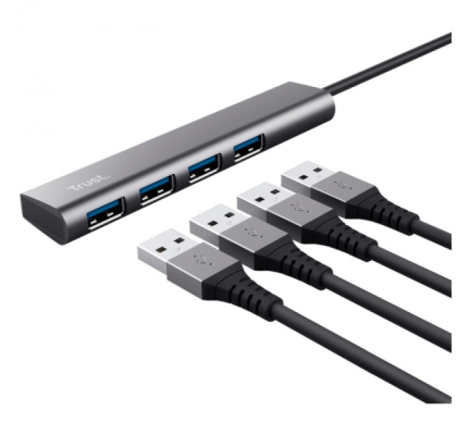 Trust Концентратор Halyx Type-C to 4-Port USB-A 3.2 Grey Trust (24948_TRUST)