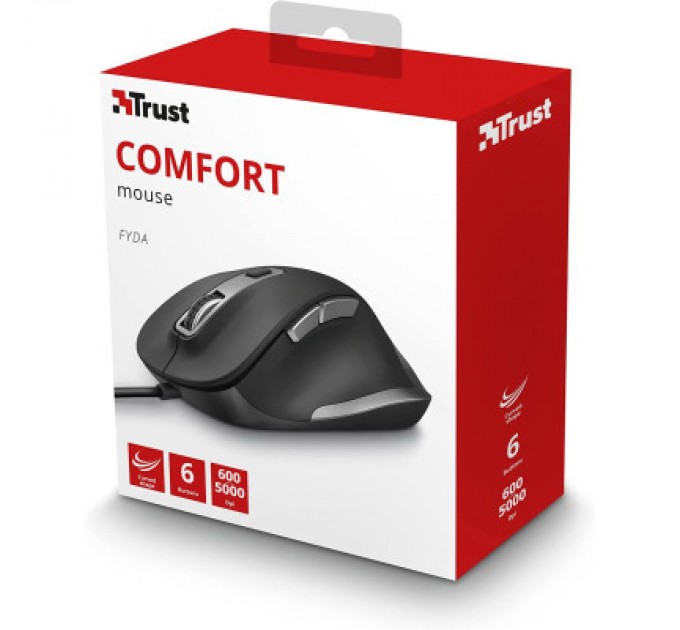 Trust Мишка Trust Fyda Comfortable ECO USB Black-GREY (24728)