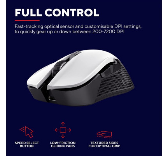 Trust Мишка Trust GXT923 YBAR Wireless White (24889)