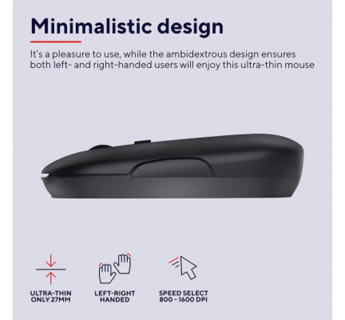 Trust Мишка Trust Puck Wireless/Bluetooth Silent Black (24059)