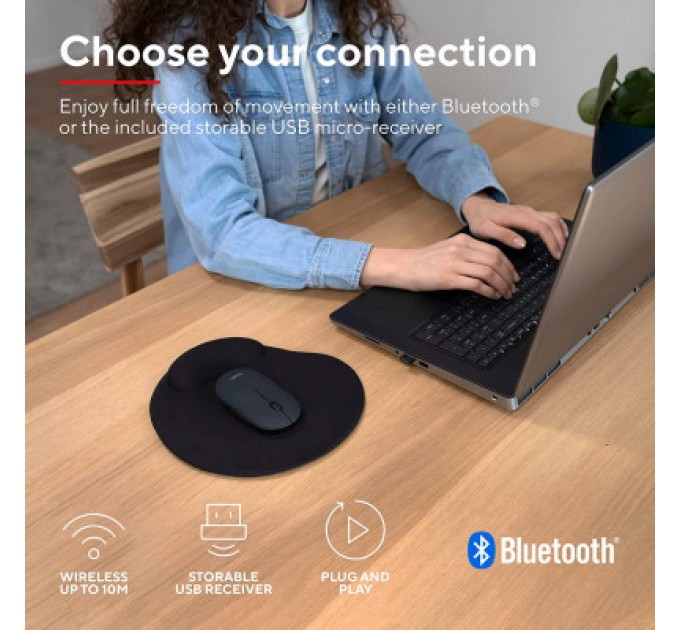 Trust Мишка Trust Puck Wireless/Bluetooth Silent Black (24059)