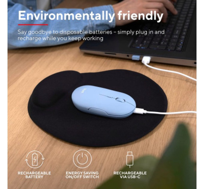 Trust Мишка Trust Puck Wireless/Bluetooth Silent Blue (24126)