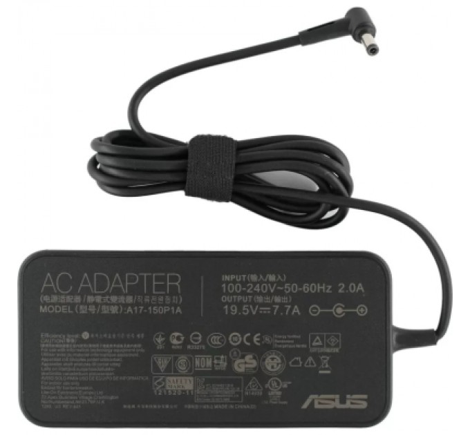 ASUS Блок живлення до ноутбуку ASUS 150W 19.5V, 7.7A, 4.5/3.0 (pin inside) Slim-корпус (A17-150P1A / A40297)